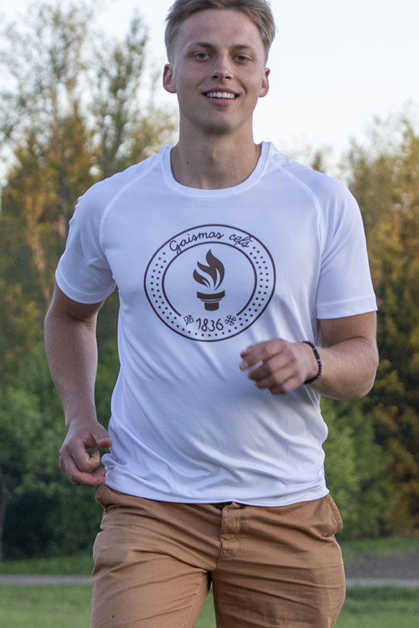  1. dizains - T-krekls  apdrukāts ar " Gaismas ceļa" skrējiena oficiālo  simboliku