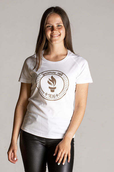 2. design - The women's top is printed with the official symbol of the "Gaismas ceļš" race