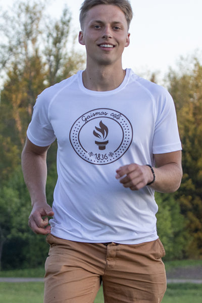 1. design - The T-shirt  printed with the official symbol of the "Gaismas ceļš" race